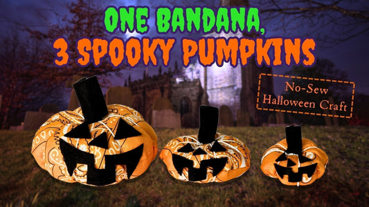 Three Jack-o’-Lanterns from One Bandana: An Easy No-Sew Halloween Craft
