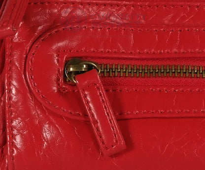 Anita Soft Vegan Leather Bag Crimson Red Zipper Zoom In