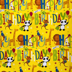 Feliz cumpleaños zoo amarillo