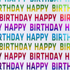 Feliz cumpleaños arcoíris metálico