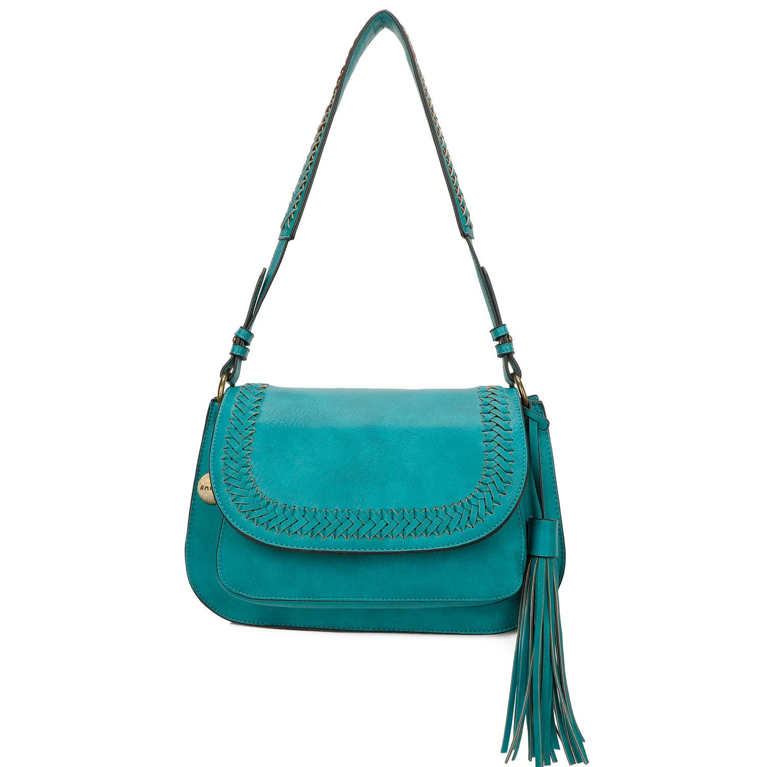 Alice Classic Vegan Leather Bag Teal Front View