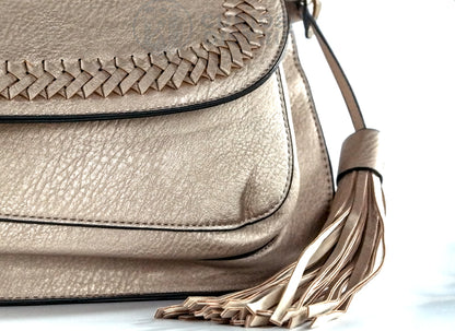Alice Classic Vegan Leather Bag Cooper tassel detail 