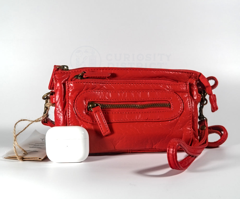 Anita Soft Vegan Leather Bag Crimson Red Comparison with EarPods