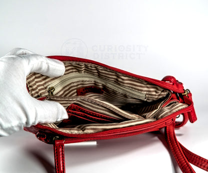 Anita Soft Vegan Leather Bag Crimson Red Inside View