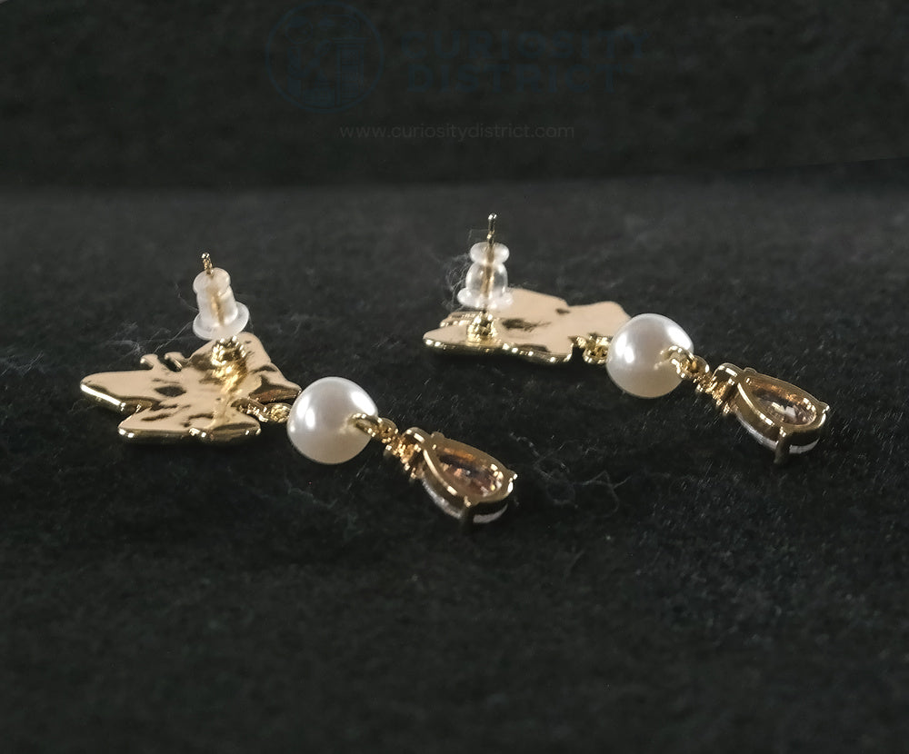Butterfly Tassel Earrings back view