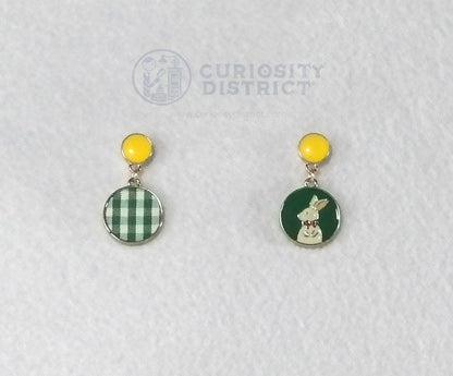 Colorful Rabbit Asymmetric Earrings Front View