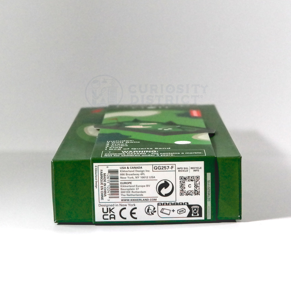 Bottom view of the box of the Desktop Mini Golf Set