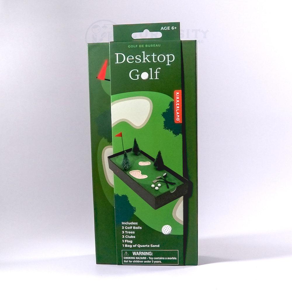 Front view of the box of the Desktop Mini Golf Set 