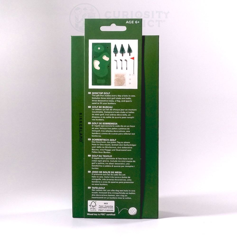 Back view of the box of the Desktop Mini Golf Set