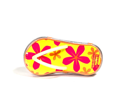 Floral Flip Flop Mint Tin Yellow top view