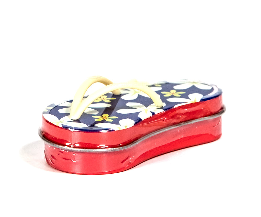 Floral Flip Flop Mint Tin blue front side view
