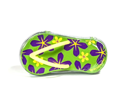 Floral Flip Flop Mint Tin green top view