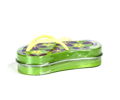 Floral Flip Flop Mint Tin green top side view