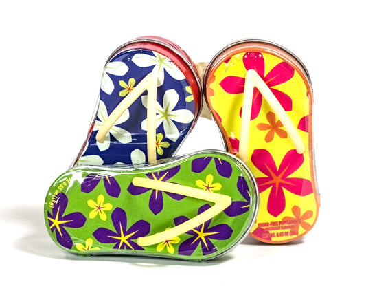 Floral Flip Flop Mint Tins blue, yellow, green