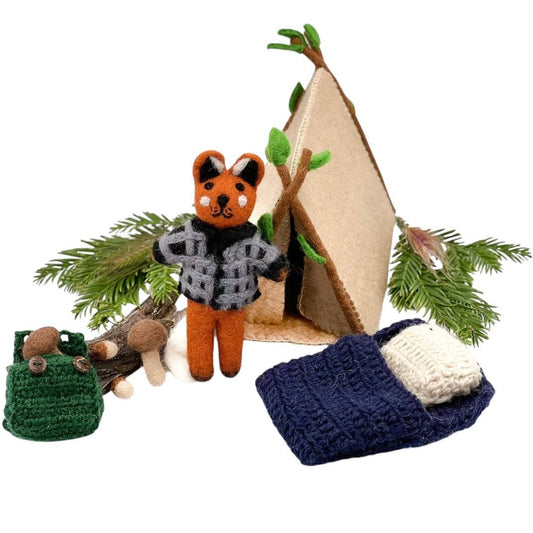 Flynn the Fox Camping Felt Play Set front view