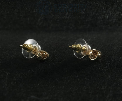 Back View of Geometric Freshwater Pearl Earrings 