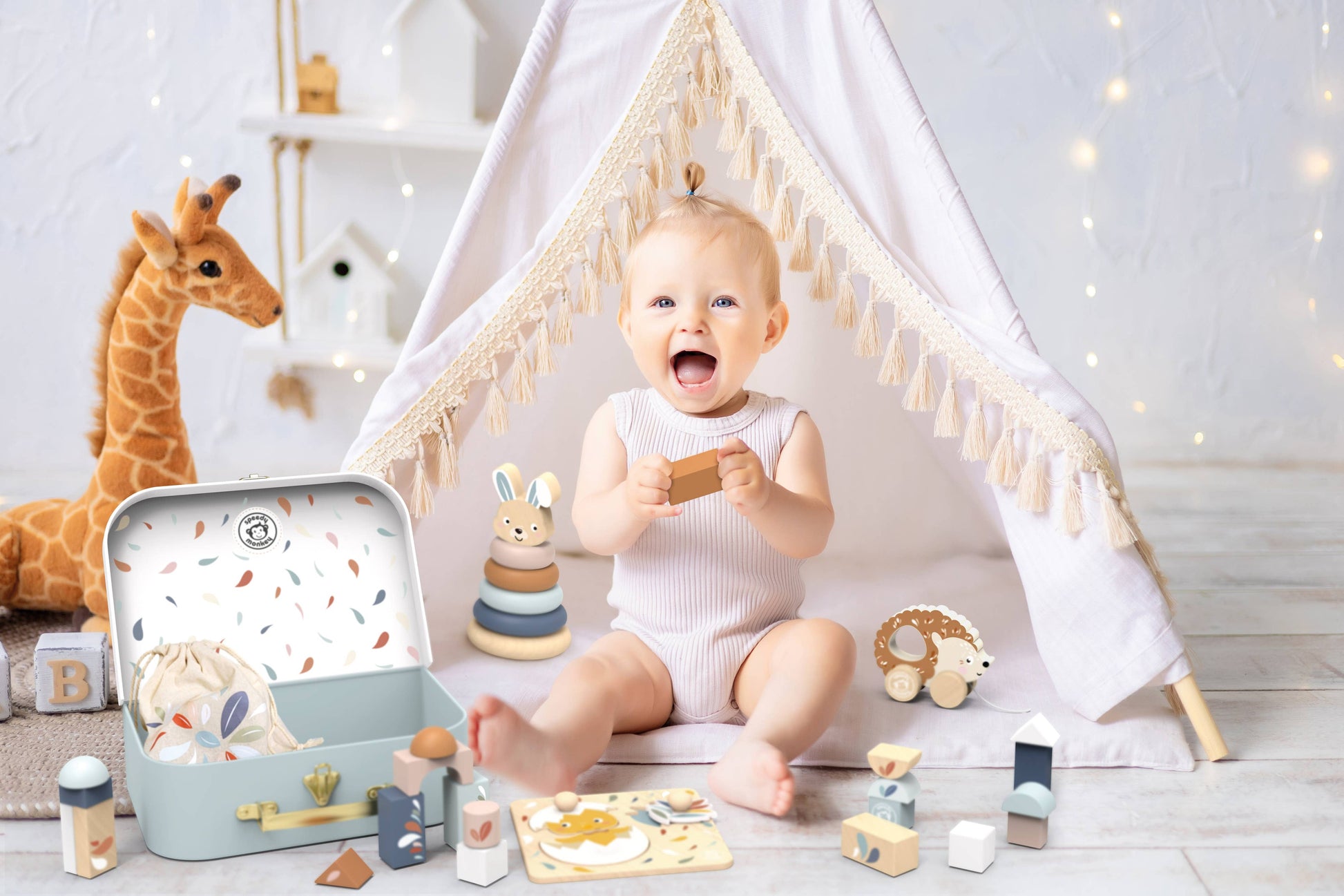My First Toy Box with baby playing