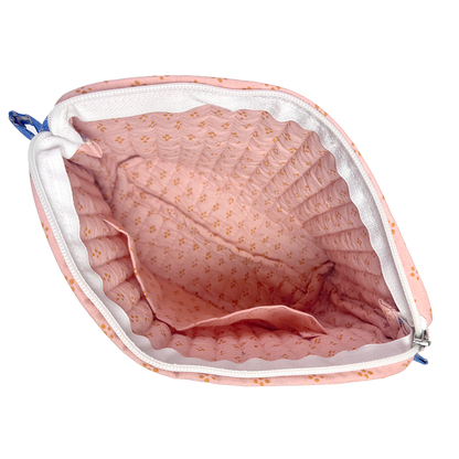 Top view of the Penny Pouch with open zipper