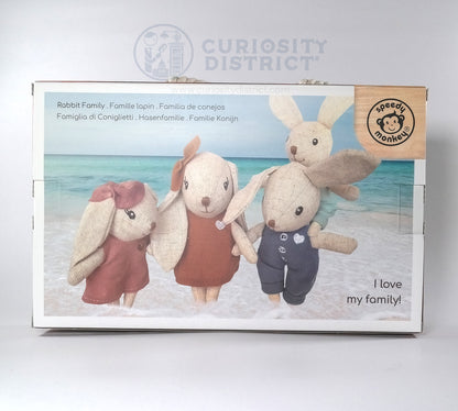 Charming Rabbit Family Stuffys back of the box view white background
