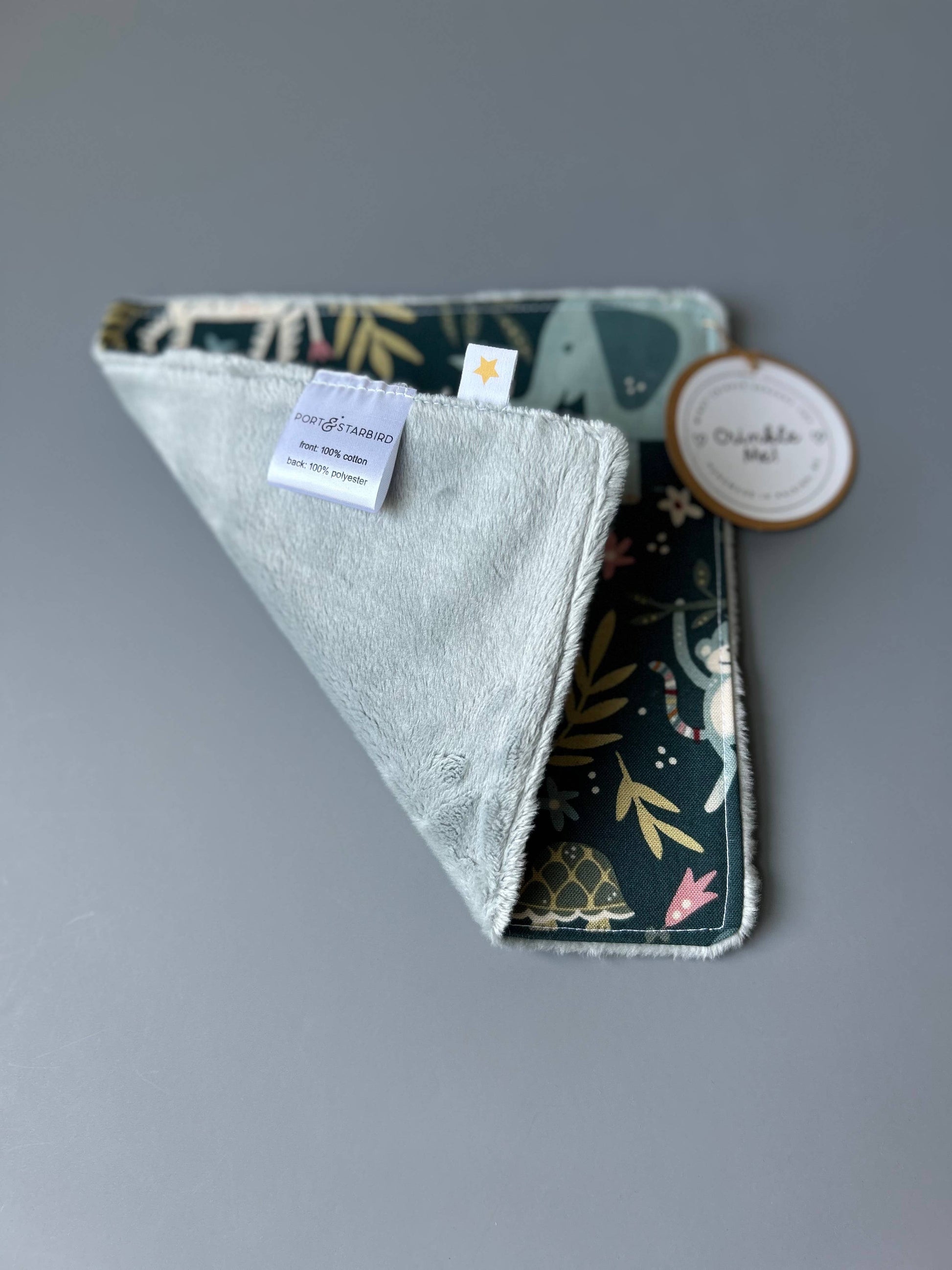 Folded Signature Minky Crinkle Sensory Toy, Welcome to the Jungle design