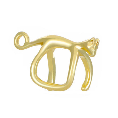 Gold cat-shaped pendant on a white background