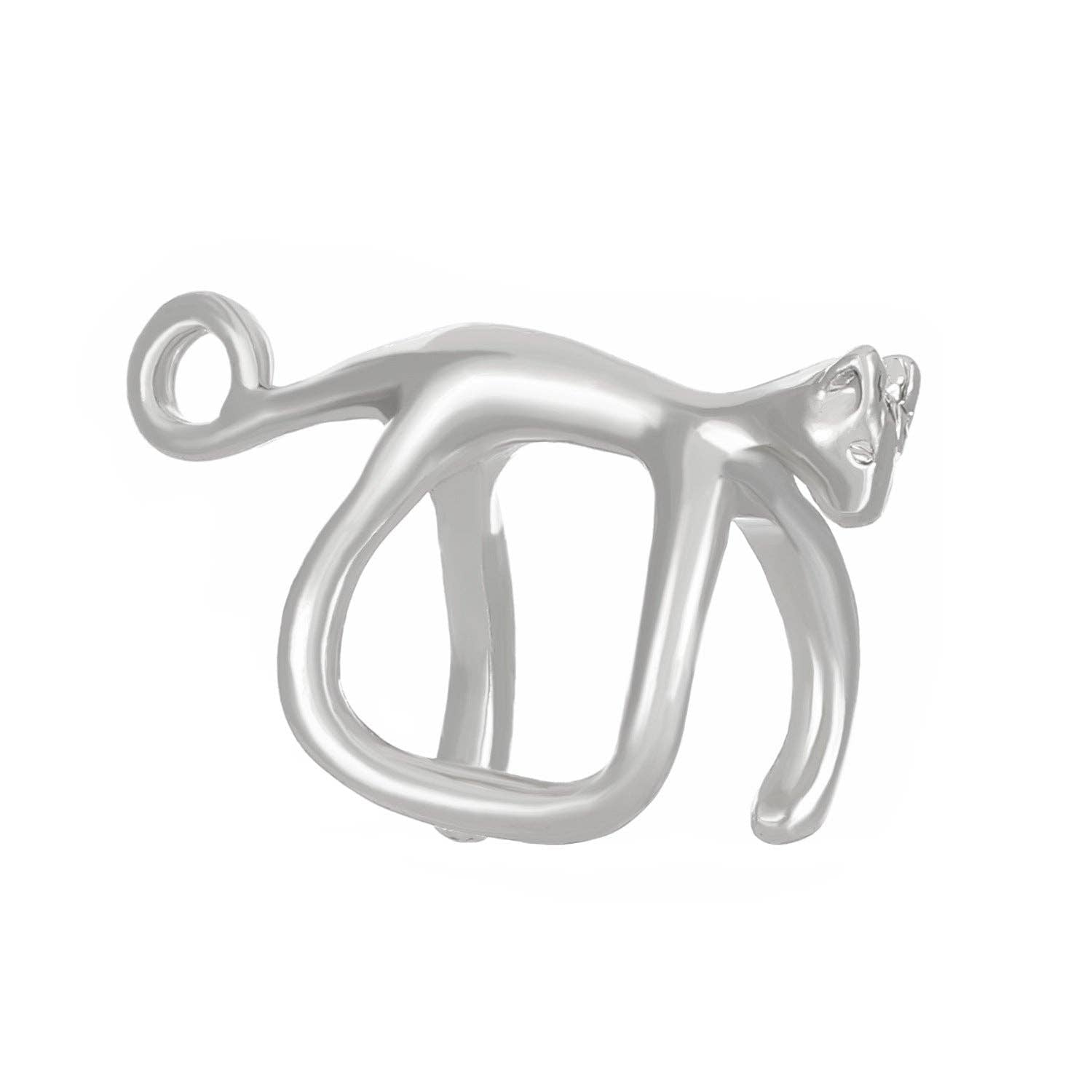 Silver cat pendant on a white background