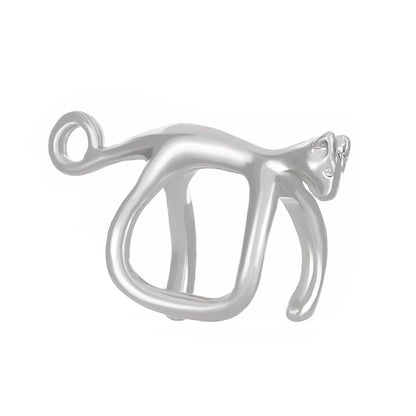 Silver cat pendant on a white background
